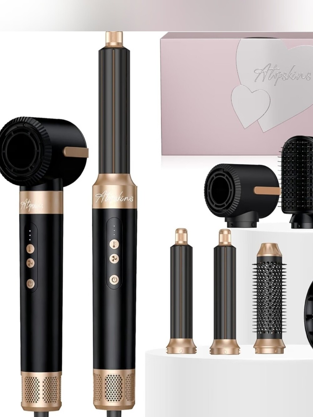 NEW! 7 in 1 Hair Multi-Styler & Blow Dryer Set: Curler, Straightener, Diffuser